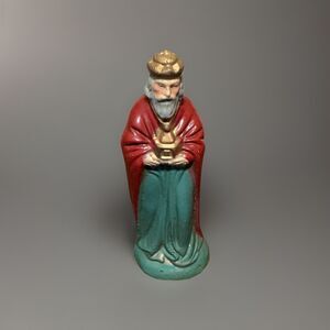 Vintage Nativity Set Wiseman Chalkware Plaster